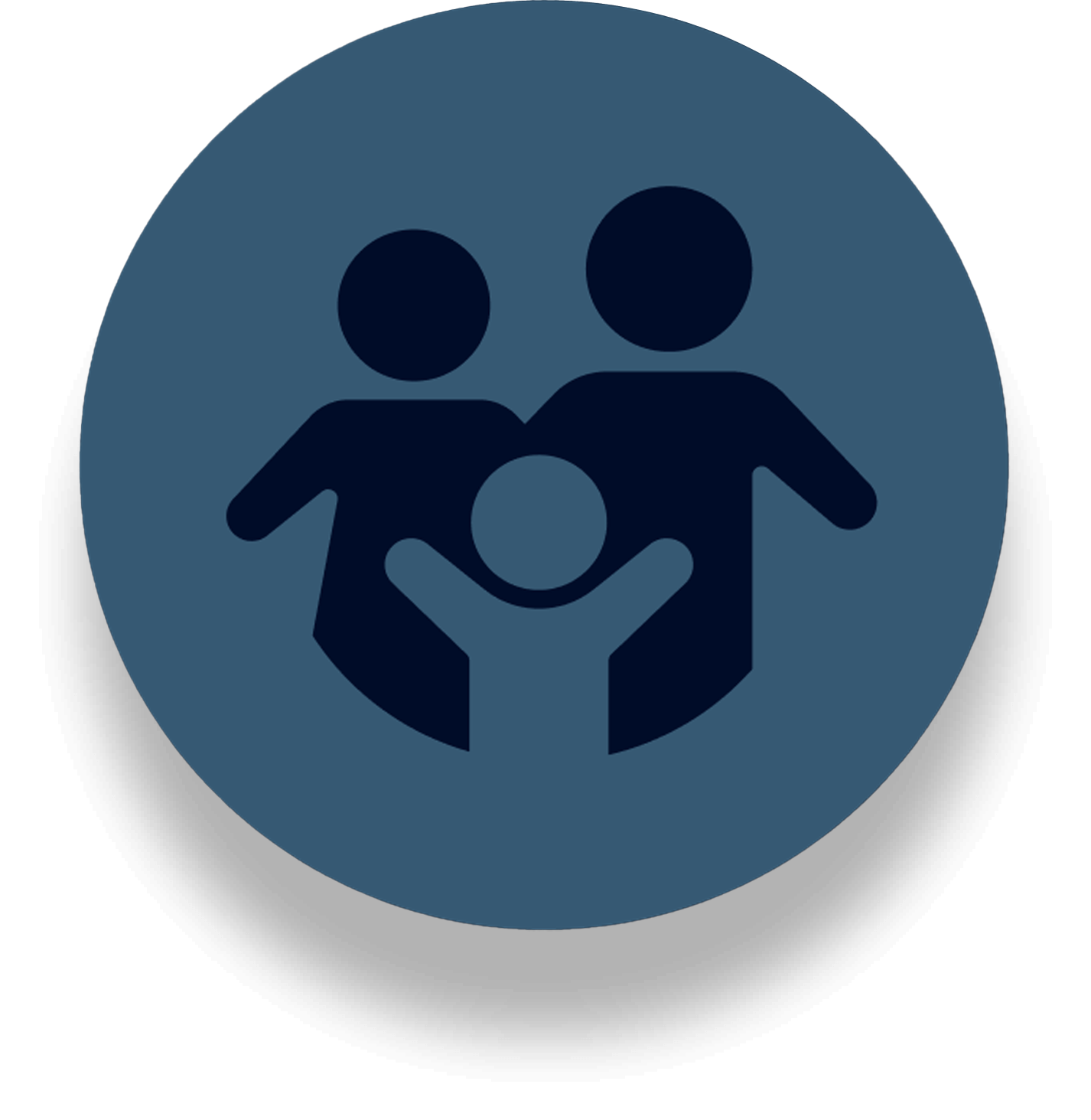 Icono de una familia de tres personas.