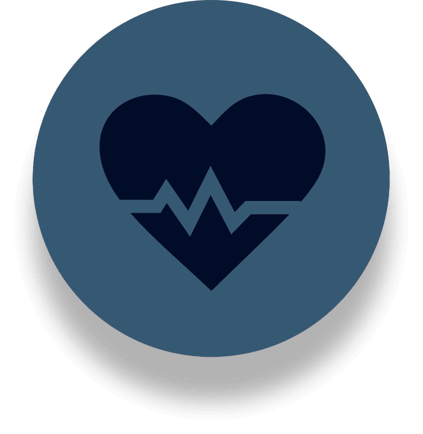 Icono de corazón con línea de electrocardiograma.